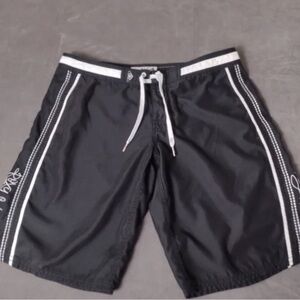 Men's Black Swim Trunks with White Trim